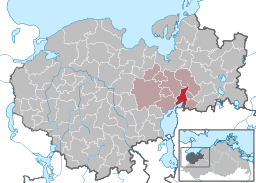 Läget för kommunen Hohen Viecheln i Landkreis Nordwestmecklenburg