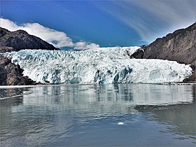 Vue du front glaciaire.