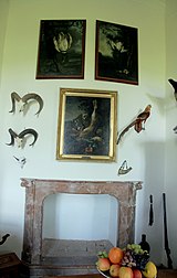 Lovecký zámeček Humprecht, lovecké trofeje a obrazy s loveckou tematikou