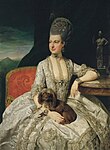 Duchess Agung Maria Christina, Duchess Teschen (1742–1798), dengan anjing baginda dengan gaya potongan bulu singa.