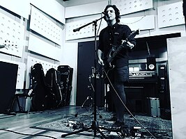 Juan Pablo Rodríguez as Special Cases recording their fourth studio album at Estudio Lautaro (Santiago, Chile) in January 2021.