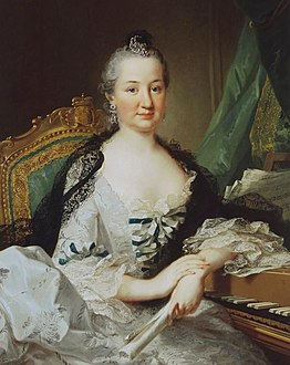 Elisabeth Augusta del Palatinat al clavicèmbalde Johann Heinrich Tischbein