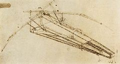 Leonardo da vinci, Drawing of a flying machine.jpg