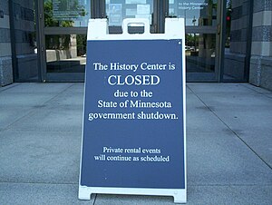 English: Sign in front on of the Minnesota His...