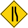 Road narrows on the right