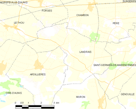 Mapa obce Landrais