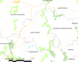 Mapa obce Saint-Domet