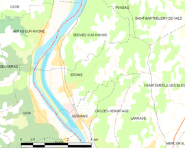 Mapa obce Érôme