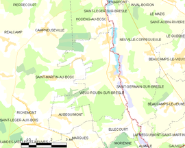 Mapa obce Vieux-Rouen-sur-Bresle