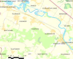 Poziția localității Champigny