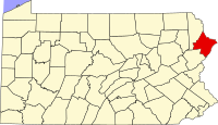 Map of Pennsylvania highlighting Pike County