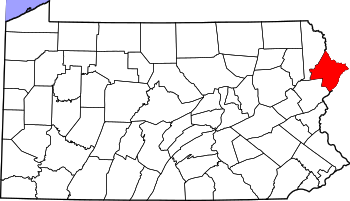Map of Pennsylvania highlighting Pike County