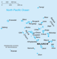 Mapa Marshallových ostrovů.