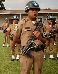 A military police NCO from Guatemala with a Galil rifle Military mp guatemala.JPG