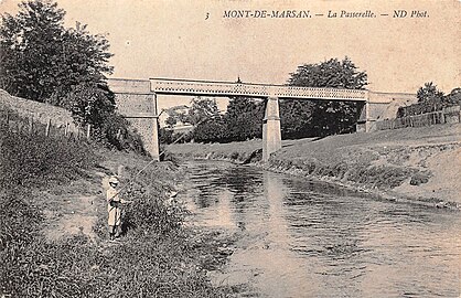 La passerelle de Rigole, avant l'actuel pont Saint-Louis