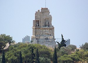 Philopappos monument in Athens, Greece