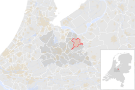 Locatie van de gemeente Amersfoort (gemeentegrenzen CBS 2016)