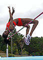 Nicole Forrester kanadai magasugró Fosbury-stílusú ugrása