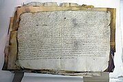 Pergamí del 1115, a l'Arxiu Municipal de Palafrugell