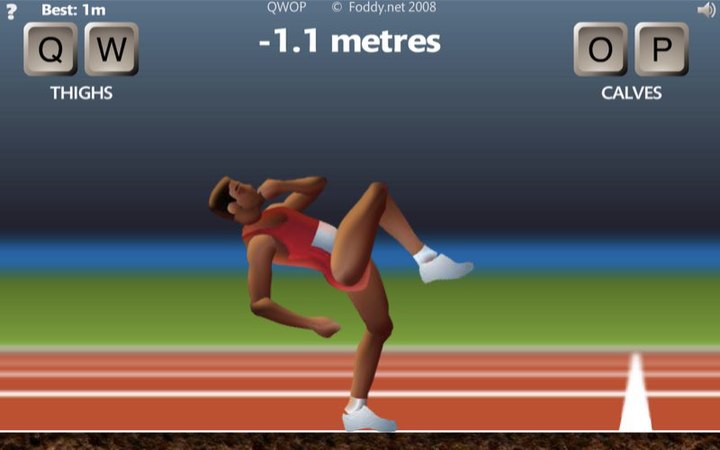 QWOP in 2008, an innovative browser game.