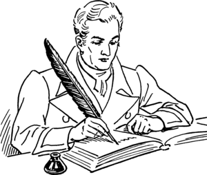 Line art representation of a Quill
