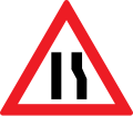 Road narrows on right