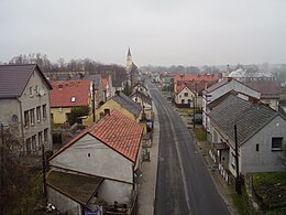 Widok Rasławic ze mostu nad ul. Zwycięstwa