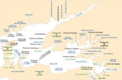 Carte de la rade de Brest.