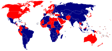 Carte des États reconnaissant ou non le Kosovo.