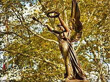 The Soldiers and Sailors Monument (1896) is dedicated to Union soldiers and sailors who died during the American Civil War. It's marked 1861–1865. It is located at Major Mark Park on Hillside Avenue (NY 25) at 176th Street.[19]