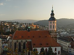 Panorama della città, in primo piano la cattedrale