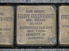 der Stolperstein für Fanny Goldfinger