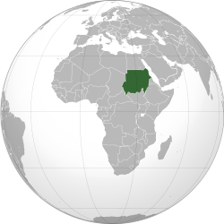 Sudan in dark green