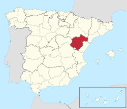 Položaj pokrajine Teruel