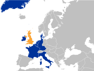 At the time of the referendum in June 1975 the UK was just one of nine member states that made up the European Communities. UK location in the EC 1975.svg
