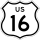 U.S. Highway 16 marker