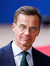 Ulf Kristersson, leader of the liberal-conservative Moderate Party and incumbent Prime Minister of Sweden Ulf Kristersson on 29 June 2023.jpg