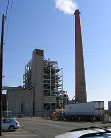 Potrero Generating Station discharged heated water into San Francisco Bay. The plant was closed in 2011. Unit 3 - Potrero Power Plant.jpg