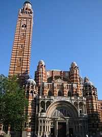 Westminster Cathedral is the mother church of the Roman Catholic Diocese of Westminster. Wstmnstr cathedral.400px.jpg