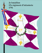 Drapeau du 2e bataillon du 17e régiment d'infanterie de ligne de 1791 à 1793