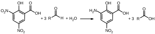 Reduktion von 3,5-Dinitrosalicylsäure durch Aldehyde