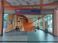 Ampang Park station subway entrance location Ampang Park LRT Station south entrance (211031).jpg