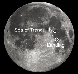 Location of Tranquility Base (Apollo 11 landing site)