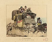 Inconvéniens d'un voyage en diligence, plate 5, 1826, Musée Carnavalet.