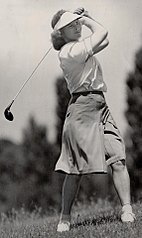 Mildred Didrikson – hier im Jahr 1948 in ihrer späteren Karriere als Golferin unter ihrem Namen Mildred Zaharias – gewann die Silbermedaille