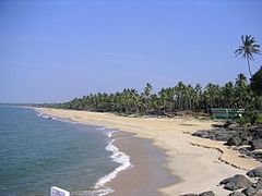 Plage sur la côte de Malabar au Kerala.