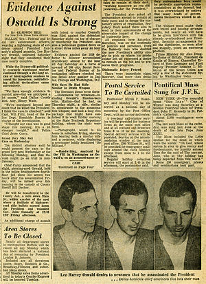 English: Newspaper article on Lee Harvey Oswald