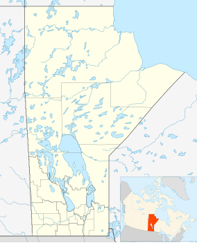 Map showing the location of Whitemouth Bog Ecological Reserve