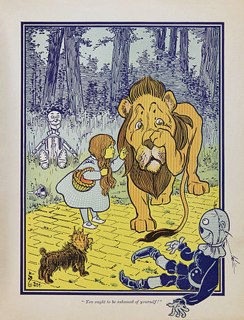 Dorothy meets the Cowardly Lion, from The Wond...