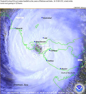 Monster cyclone 2A with large eye making landf...